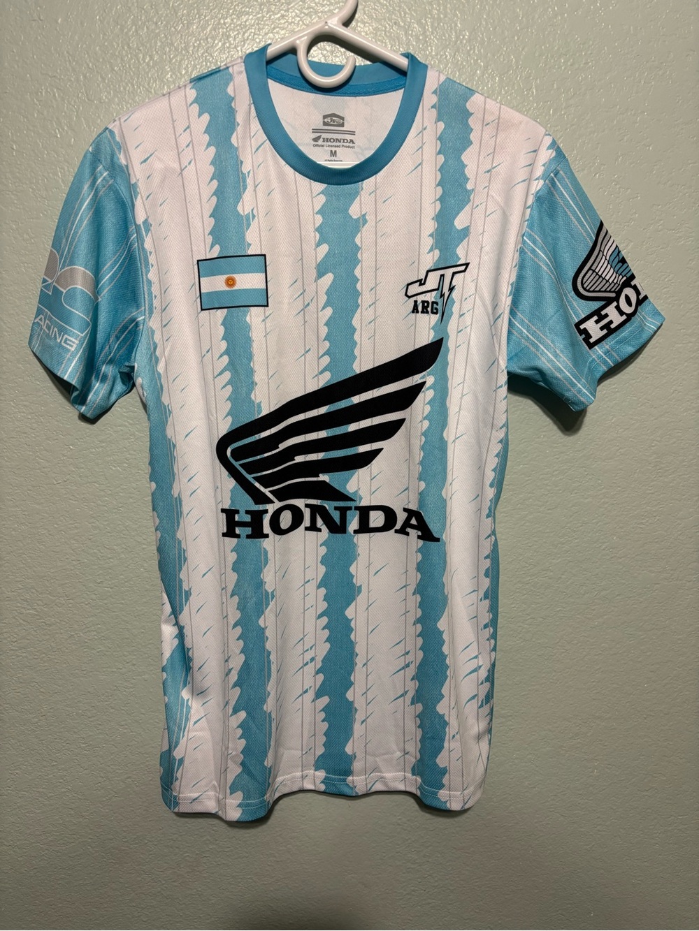 HONDA JT RACING X ARGENTINA NATIONAL SOCCER TEAM SOCCER JERSEY SIZE MEDIUM